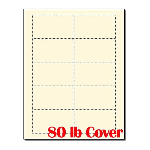 80 lb 3.5"x 2" Inkjet 5 Sheets 50 Business Cards Blank Laser New!